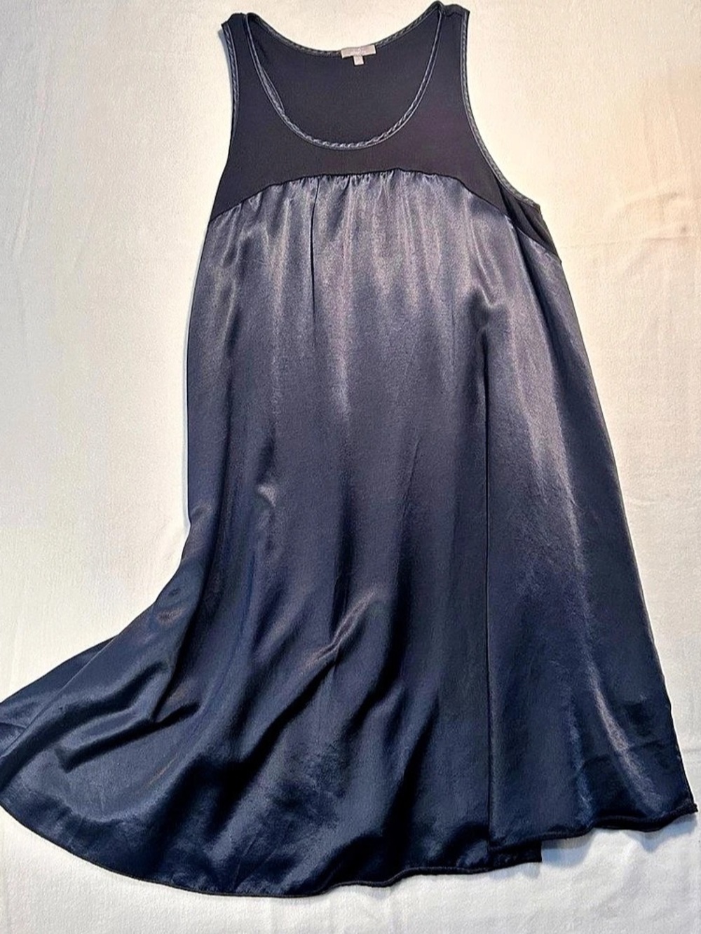 PJ Harlow Lindsay Satin & Rib Knit A-Line Nightgown Sleep Gown Romantic Y2K